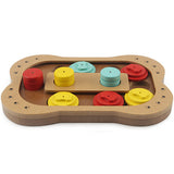 Interactive Toys For Dogs Foraging Food Treated Wooden Dog Toy Eco-friendly Pet Toy Educational Pet Bone Paw Puzzle Toy