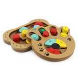 Interactive Toys For Dogs Foraging Food Treated Wooden Dog Toy Eco-friendly Pet Toy Educational Pet Bone Paw Puzzle Toy