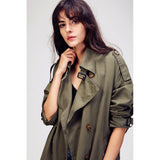 JAZZEVAR 2019 Autumn New Women's Casual trench coat oversize Double Breasted Vintage Washed Outwear Loose Clothing - app80