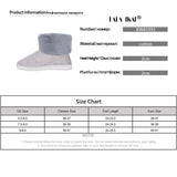 LALA IKAI Women Winter Snow Boots Outdoor fur Keep Warm Shoes Female Flock Slip-on Woolen Boots Solid Casual Boots XWA5993-4