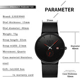 LIGE Quartz Watch Women And Men Watch Top Brand Luxury Famous Dress Fashion Watches Unisex Ultra Thin Wrist watch Para Hombre