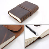 dasda  Leather Journal Travel Notebook, Handmade Vintage Leather Bound Writing Notebook for Men & Women, Unlined Travel Journal to Writ