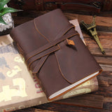 dasda  Leather Journal Travel Notebook, Handmade Vintage Leather Bound Writing Notebook for Men & Women, Unlined Travel Journal to Writ