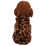 Leopard Dog Coats Jacket Pet Clothing Hoodies Winter Pet Puppy Dog Clothes For Small Medium Dogs Cats Kitten Outfits Apparel