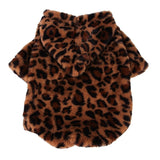Leopard Dog Coats Jacket Pet Clothing Hoodies Winter Pet Puppy Dog Clothes For Small Medium Dogs Cats Kitten Outfits Apparel