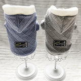 Letter Pattern Autumn Winter Pet Dog Clothes Pet Double Thick Jacquard Coat Warm Dog Coat Jackets Puppy Hooded Outfits for Dogs