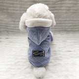 Letter Pattern Autumn Winter Pet Dog Clothes Pet Double Thick Jacquard Coat Warm Dog Coat Jackets Puppy Hooded Outfits for Dogs
