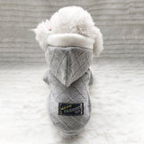 Letter Pattern Autumn Winter Pet Dog Clothes Pet Double Thick Jacquard Coat Warm Dog Coat Jackets Puppy Hooded Outfits for Dogs