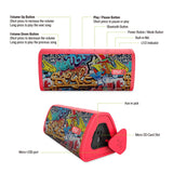MIFA Red-Graffiti Bluetooth Speaker /Built-in Microphone Stereo Rock Sound/ Outdoor 10W Portable Wireless Speaker/ Support TF card /Support MP3，WMA，WAV，FLAC，APE - app80