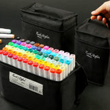 dasda  Marker pen brush set touch genuine student with double head 80/40/60 color student alcohol markers color pen  comic art supplies