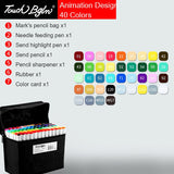 dasda  Marker pen brush set touch genuine student with double head 80/40/60 color student alcohol markers color pen  comic art supplies