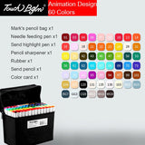 dasda  Marker pen brush set touch genuine student with double head 80/40/60 color student alcohol markers color pen  comic art supplies