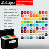 dasda  Marker pen brush set touch genuine student with double head 80/40/60 color student alcohol markers color pen  comic art supplies