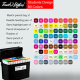 dasda  Marker pen brush set touch genuine student with double head 80/40/60 color student alcohol markers color pen  comic art supplies