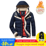 Men 2019 Winter Brand New Casual Warm Thick Fleece Jacket Parkas Men New Luxury Outwear Windproof Waterproof Hat Parkas Coat Men