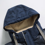 Men 2019 Winter Brand New Casual Warm Thick Fleece Jacket Parkas Men New Luxury Outwear Windproof Waterproof Hat Parkas Coat Men