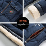 Men 2019 Winter Brand New Casual Warm Thick Fleece Jacket Parkas Men New Luxury Outwear Windproof Waterproof Hat Parkas Coat Men