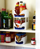 Multi-functional Double Roller Rotating Storage Box Bathroom Caddy Swivel Organizer Kitchen Racks Accessories
