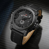 dasda  NAVIFORCE Top Luxury Brand Men Sports Military Quartz Watch Man Analog Date Clock Leather Strap Wristwatch Relogio Masculino