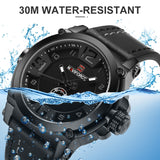 dasda  NAVIFORCE Top Luxury Brand Men Sports Military Quartz Watch Man Analog Date Clock Leather Strap Wristwatch Relogio Masculino