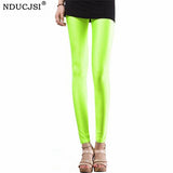 NDUCJSI Neon Leggings High Elastic Skinny Pants Thin Legins Workout Slim Pants Casual Spandex Legging Sexy Solid Candy Jeggings - app80