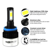 NIGHTEYE 2Pcs H4 LED H7 H11 H8  H9 9006 HB4 H1 9005 HB3 Car Headlight Bulbs LED Lamp with COB Chip 9000LM Auto Fog Lights 6500