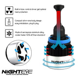NIGHTEYE 2Pcs H4 LED H7 H11 H8  H9 9006 HB4 H1 9005 HB3 Car Headlight Bulbs LED Lamp with COB Chip 9000LM Auto Fog Lights 6500