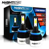 NIGHTEYE 2Pcs H4 LED H7 H11 H8  H9 9006 HB4 H1 9005 HB3 Car Headlight Bulbs LED Lamp with COB Chip 9000LM Auto Fog Lights 6500