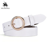 NO.ONEPAUL female deduction side gold buckle jeans wild belts for women fashion students simple New Circle Pin Buckles Belt