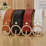 NO.ONEPAUL female deduction side gold buckle jeans wild belts for women fashion students simple New Circle Pin Buckles Belt