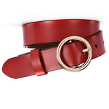 NO.ONEPAUL female deduction side gold buckle jeans wild belts for women fashion students simple New Circle Pin Buckles Belt