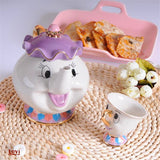 New Cartoon Beauty And The Beast Teapot Mug Mrs Potts Chip Tea Pot Cup One Set Lovely Gift
