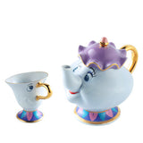 New Cartoon Beauty And The Beast Teapot Mug Mrs Potts Chip Tea Pot Cup One Set Lovely Gift