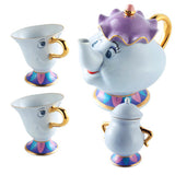 New Cartoon Beauty And The Beast Teapot Mug Mrs Potts Chip Tea Pot Cup One Set Lovely Gift