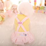 New Dog Pet Dress Coat Autumn Winter Fleece Warm LOVE Strap Ruffle Style Dog Apparel Outfit XS S M L XL
