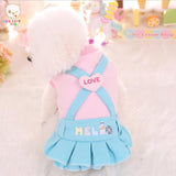 New Dog Pet Dress Coat Autumn Winter Fleece Warm LOVE Strap Ruffle Style Dog Apparel Outfit XS S M L XL