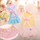 New Dog Pet Dress Coat Autumn Winter Fleece Warm LOVE Strap Ruffle Style Dog Apparel Outfit XS S M L XL