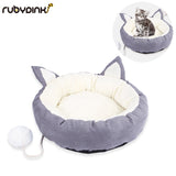 New Dual-use Pet Cat Bed Sleeping Nest Detachable Kitten House Padded Cat Dog Small Pets Rest Sofa Bed With Ball Pet Products