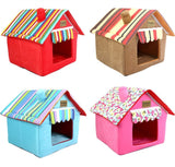 ssss  New Folding Removable Cover Mat Dog House Cat Beds Striped For Small Medium Dogs Pet Products House Pet Beds for Cat