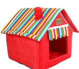 ssss  New Folding Removable Cover Mat Dog House Cat Beds Striped For Small Medium Dogs Pet Products House Pet Beds for Cat