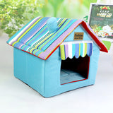 ssss  New Folding Removable Cover Mat Dog House Cat Beds Striped For Small Medium Dogs Pet Products House Pet Beds for Cat