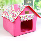 ssss  New Folding Removable Cover Mat Dog House Cat Beds Striped For Small Medium Dogs Pet Products House Pet Beds for Cat