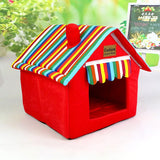 ssss  New Folding Removable Cover Mat Dog House Cat Beds Striped For Small Medium Dogs Pet Products House Pet Beds for Cat