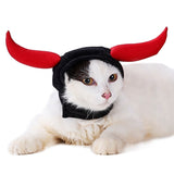 New Funny Cute Pet Costume Cosplay Bull Horn Cap Hat for Cat Halloween Xmas Clothes Fancy Hat with Ears Autumn Winter