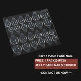 New Hot Reusable Stick-On-Nails 24pcs Reusable Full Cover False Nail Artificial Tips Press On Nails Art Stick on Nails Tips