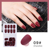 New Hot Reusable Stick-On-Nails 24pcs Reusable Full Cover False Nail Artificial Tips Press On Nails Art Stick on Nails Tips