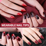 New Hot Reusable Stick-On-Nails 24pcs Reusable Full Cover False Nail Artificial Tips Press On Nails Art Stick on Nails Tips