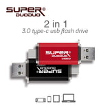 New Type-C USB Flash Drive Metal Pen Drive 64gb pendrive 32gb OTG usb 3.0 128g micro usb memory stick 16gb 8gb Flash disk on key