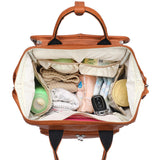 New Unisex Fashion Quality PU Leather Baby Diapers Bag Backpacks Maternity Changing Pad Stroller Straps Baby Bags Water Proof