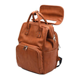 New Unisex Fashion Quality PU Leather Baby Diapers Bag Backpacks Maternity Changing Pad Stroller Straps Baby Bags Water Proof